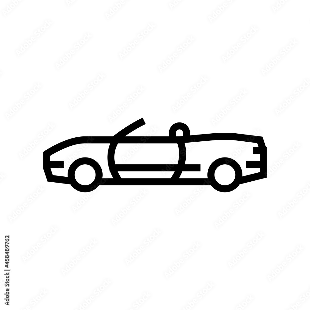 convertible car line icon vector. convertible car sign. isolated contour symbol black illustration