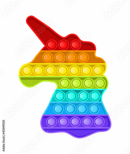 Pop it fidget, antistressor toy vector in flat style. Trendy sensory playthings.