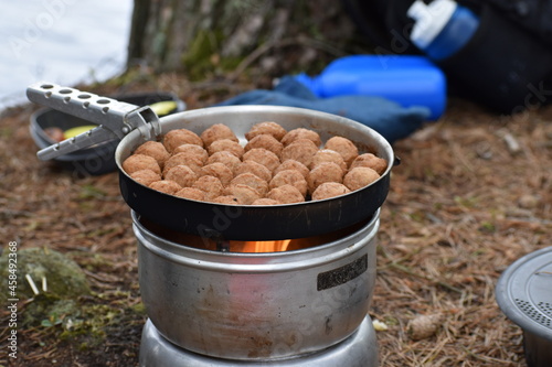 Meatballs on a Trangia photo