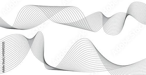 Abstract wavy stripes on a white background isolated. Wave line art, Curved smooth design. Vector illustration EPS 10.