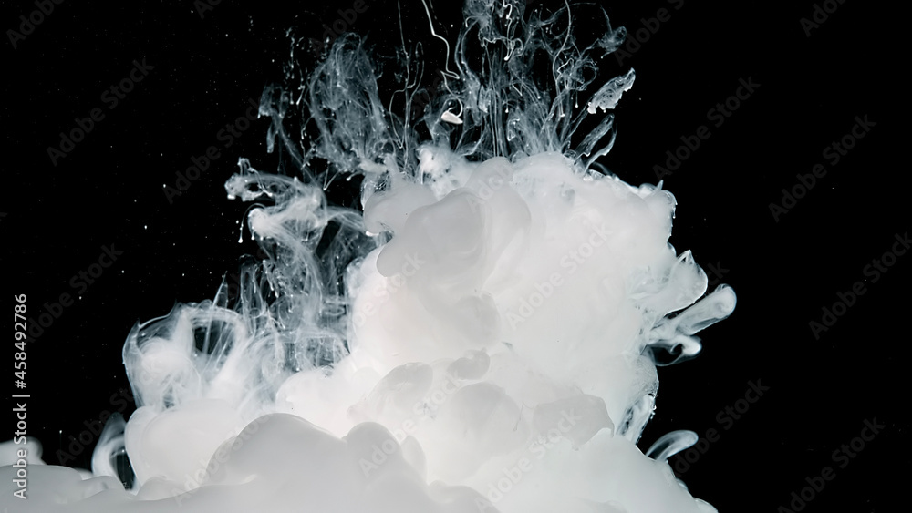 Waves of milky ink and splashes of white paints in the water. Beautiful white abstract background. Waves of milky ink and splashes of white paints in the water. Beautiful white abstract background.