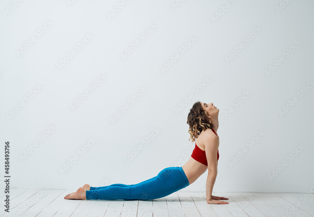 Fototapeta premium sports woman exercise workout meditation posing