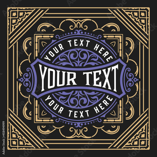 Western card with vintage style