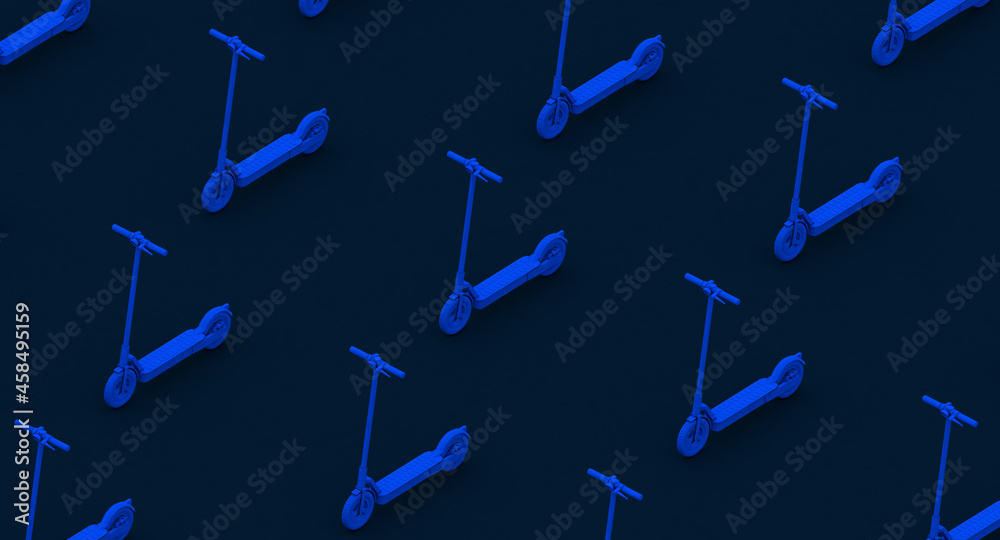 An electric scooter 3d low poly illustration An electric scooter 3d low poly illustration