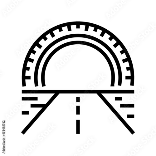 highway tires line icon vector. highway tires sign. isolated contour symbol black illustration