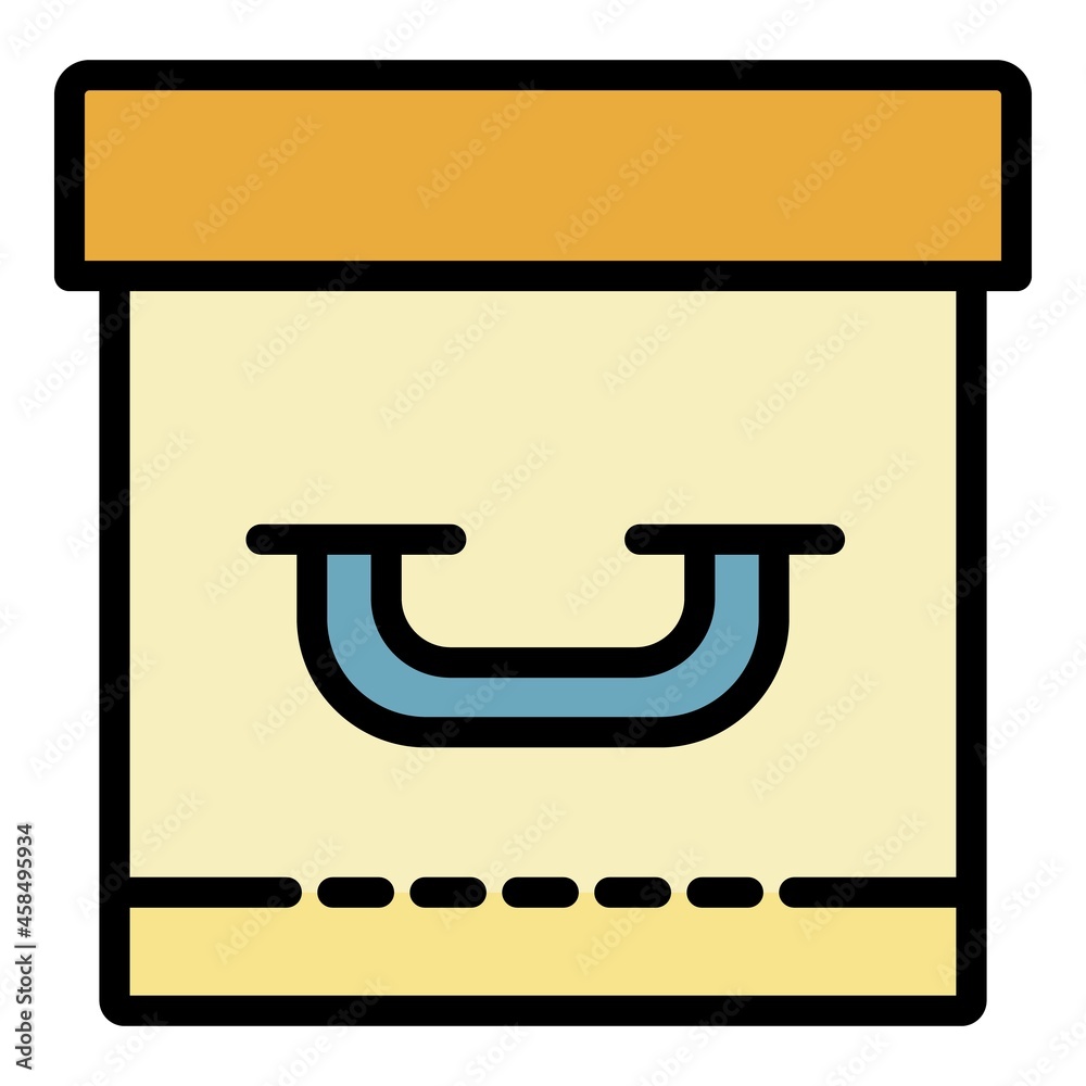 Closed archive box icon. Outline closed archive box vector icon color flat isolated Closed archive box icon. Outline closed archive box vector icon color flat isolated