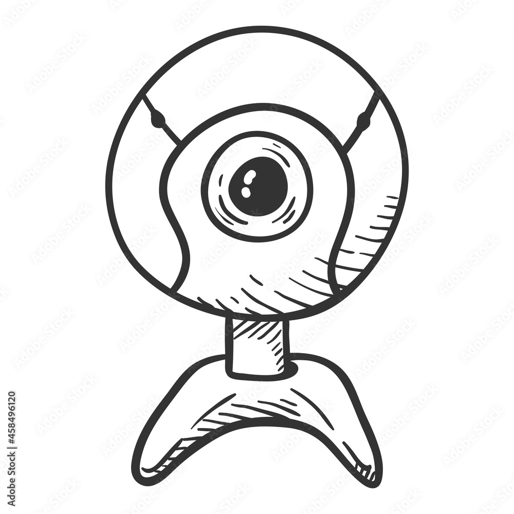 Obraz premium Vector Sketch Web Camera Illustration
