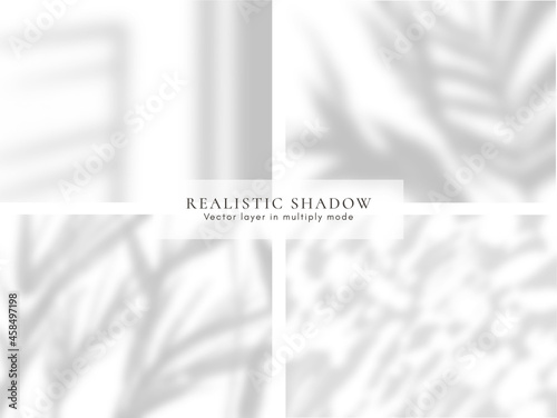 Realistic shadow vector mockup. Vector overlay effect. Natural overshadow for your design, 1 vector layer in multiply mode, light file