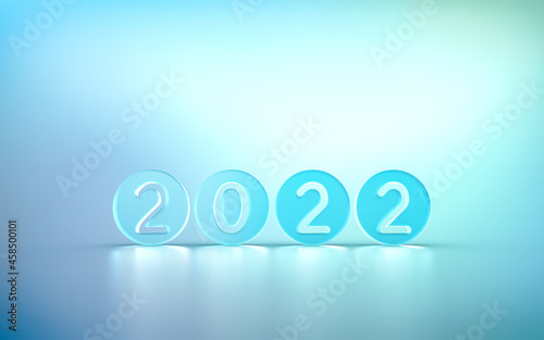 wish you a Happy new year 2022 3d rendering premium background