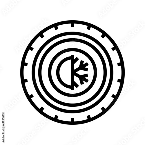 all season tires line icon vector. all season tires sign. isolated contour symbol black illustration