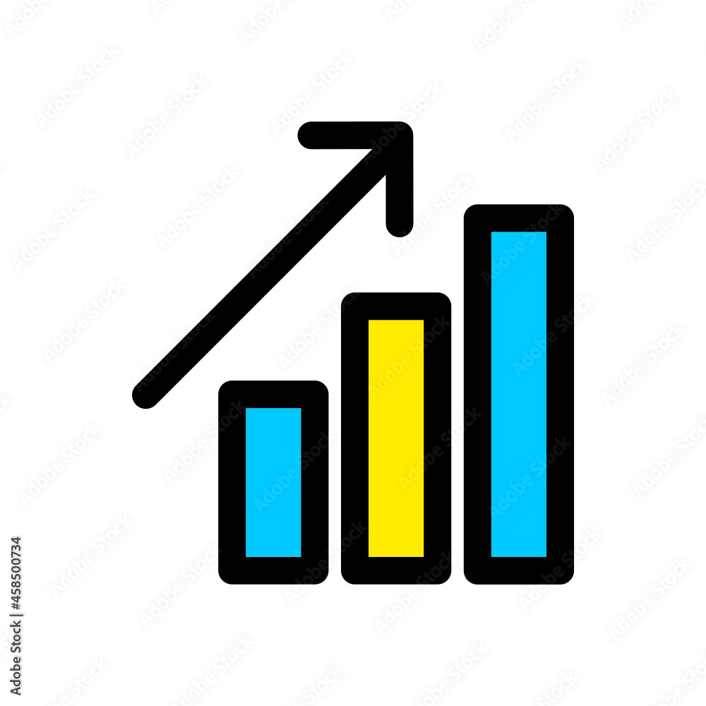 Icon flat Business diagram up