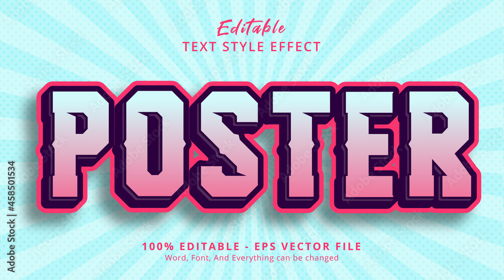 Fototapeta premium Editable text effect, Poster text on light color style effect
