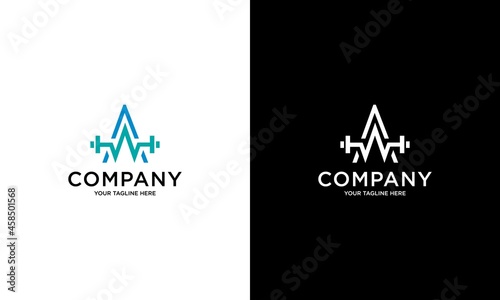 Letter A Logo With barbell. Fitness Gym logo. fitness vector logo design for gym and fitness.