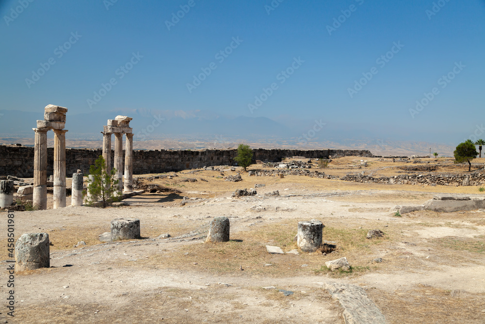 Ruins of ancient buildings near Pamukkale, Turkey