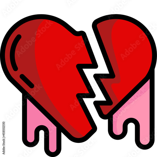 broken heart line icon