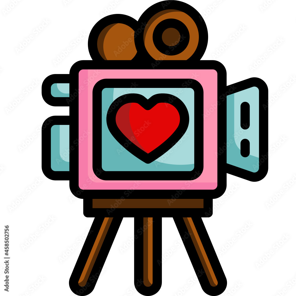 Naklejka premium wedding video line icon