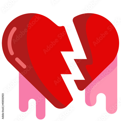 broken heart flat icon