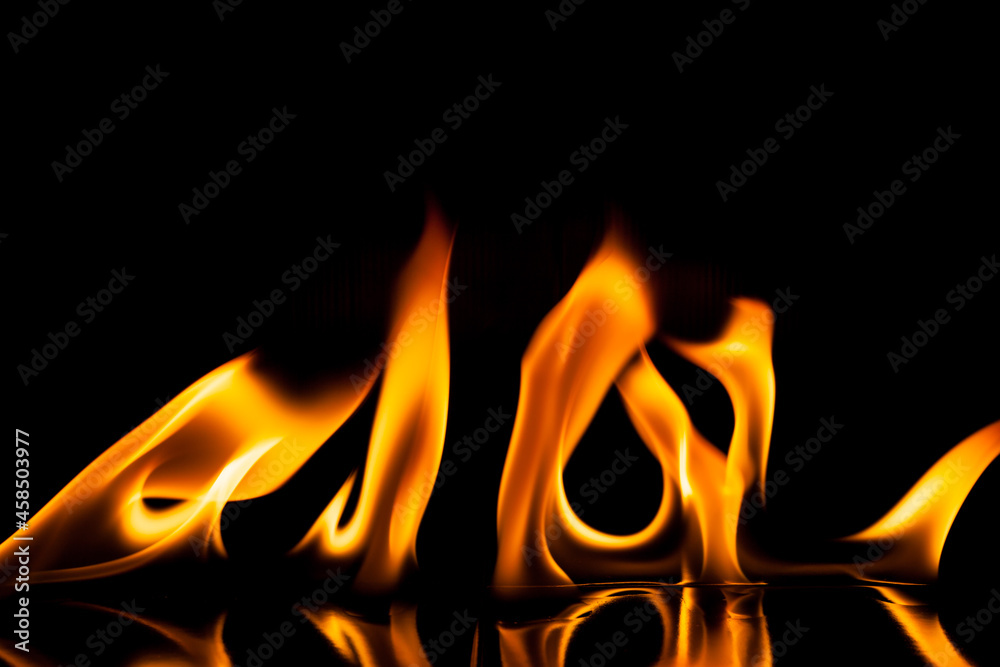 Flame fire movement on a black background. Flame fire movement on a black background.