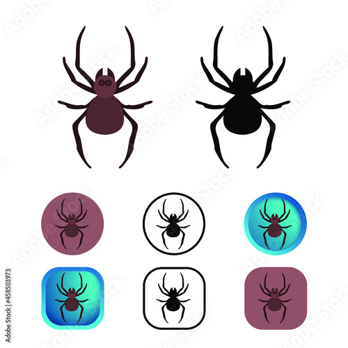 Flat Spider Arthropod Icon Collection © Vectoro