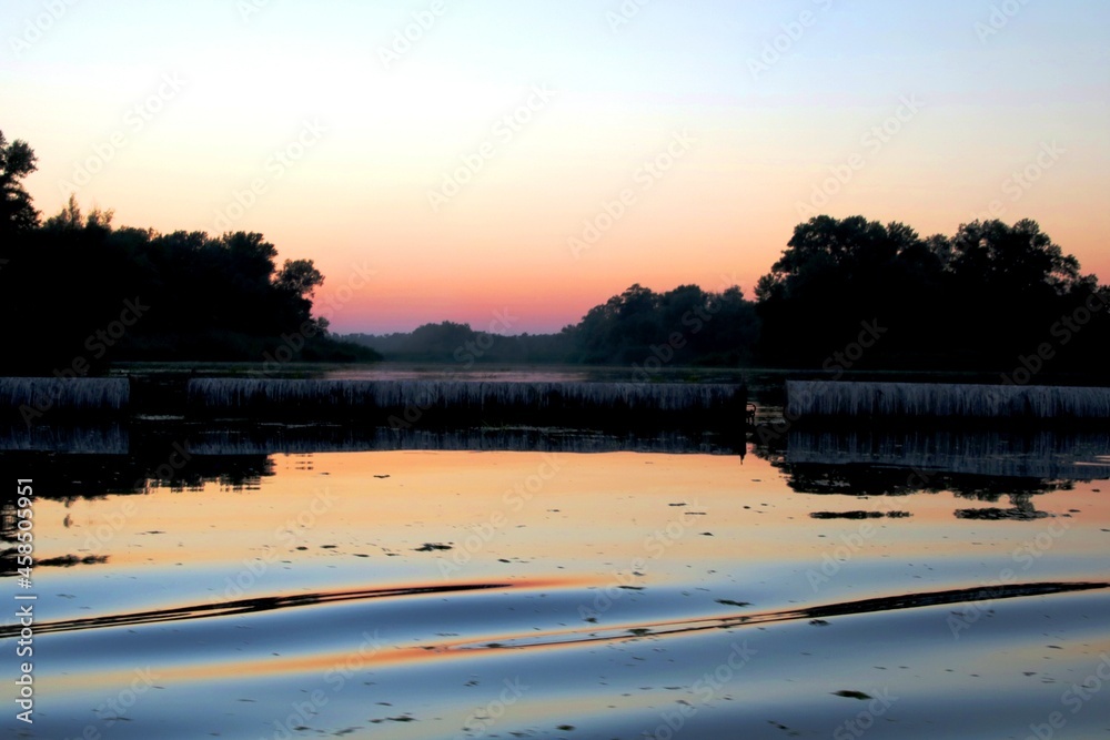 sunset on the river