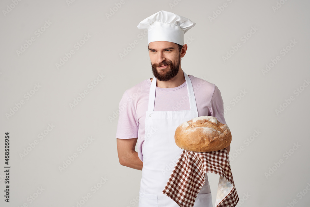 man in chef's uniform fresh bread gourmet baked goods cooking man in chef's uniform fresh bread gourmet baked goods cooking