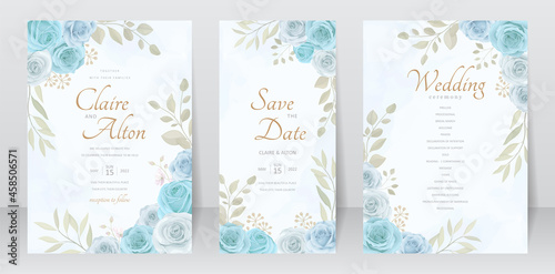 Beautiful roses invitation card template