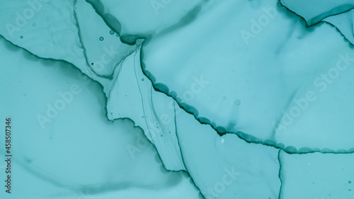 Contemporary Paint Background. Alcohol Ink Pattern. Pastel Flow Liquid. Blue Cloud Fashion Abstraction. Watercolour Paint Background. Green Pastel Fluid Water. Blue Cloud Creative Abstraction.