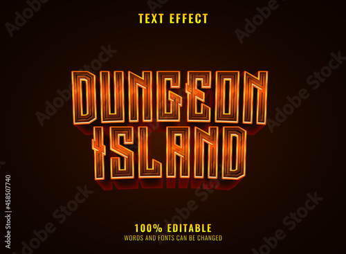 dungeon island fantasy medieval rpg game logo text effect
