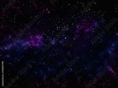 Space illustration. Colorful space background with stars