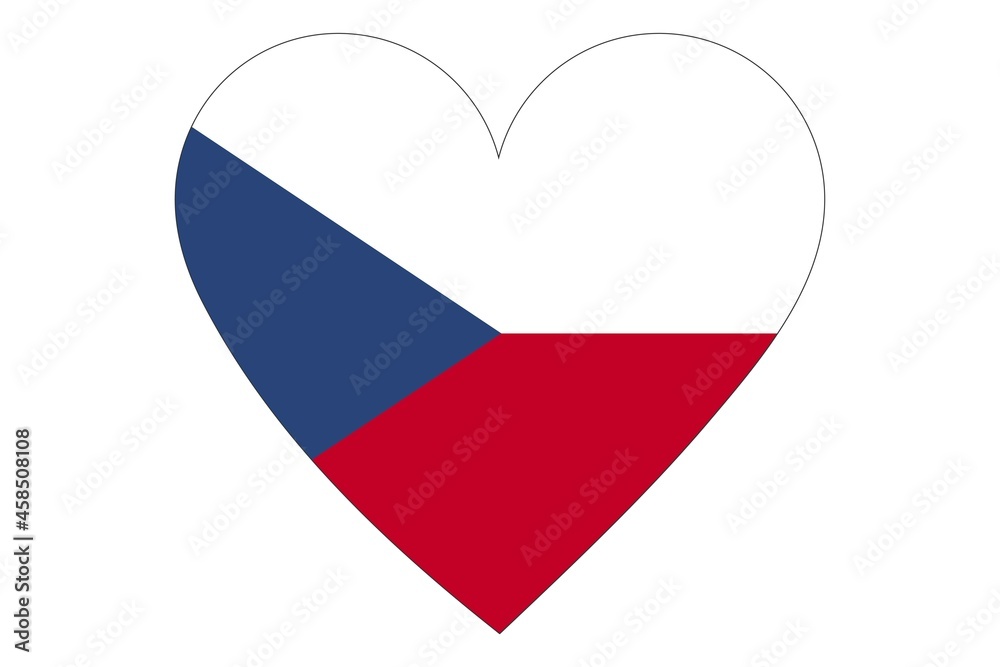 Czech flag of heart shape isolated on white background Czech flag of heart shape isolated on white background