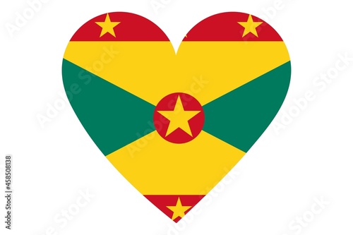 Free Download Grenada flag of heart shape isolated on white background - GFXLoad