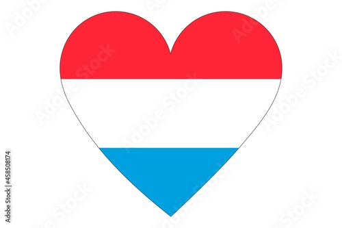 Free Download Luxembourg flag of heart shape isolated on white background - GFXLoad