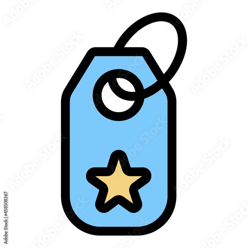 Key trinket icon. Outline key trinket vector icon color flat isolated