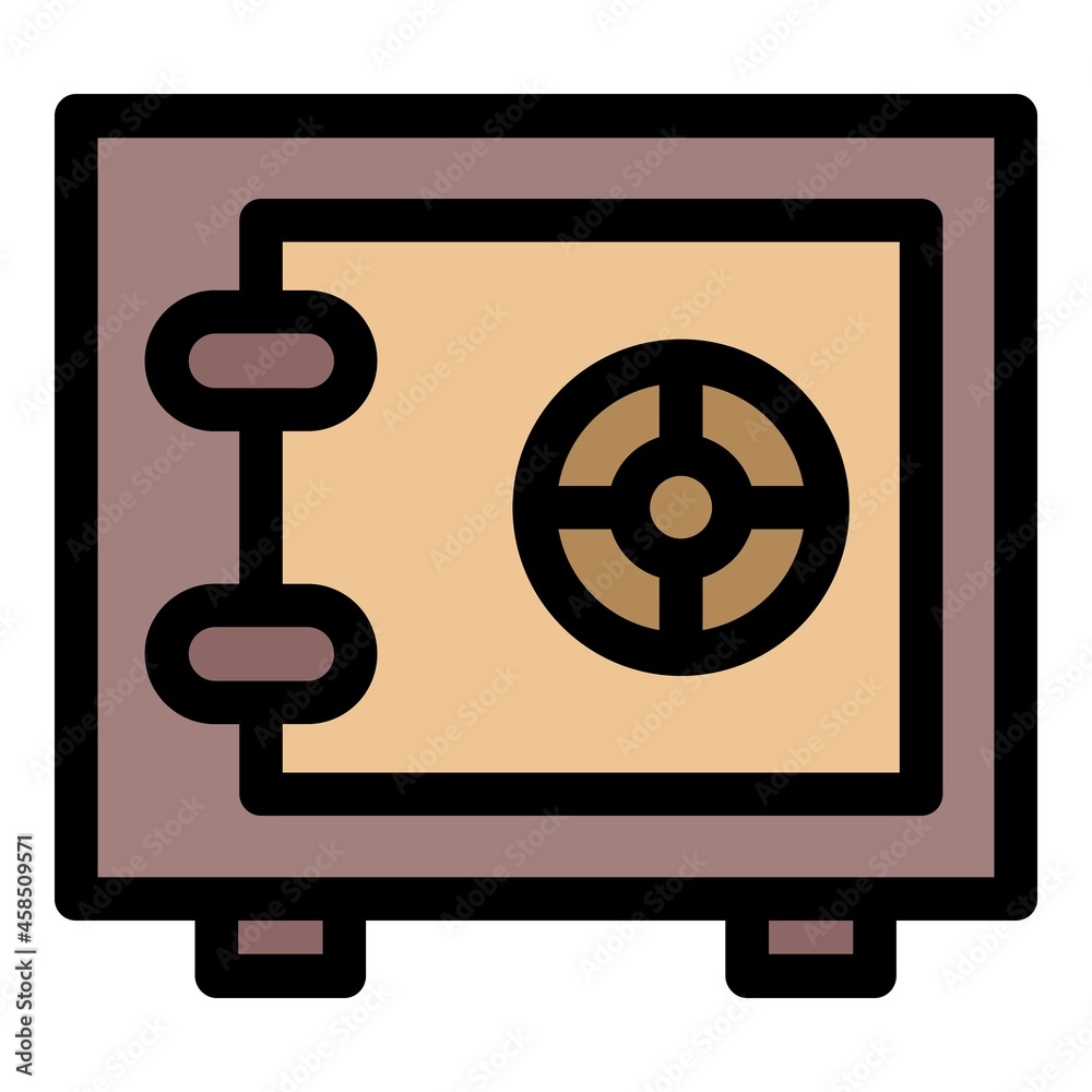 Metal safe icon. Outline metal safe vector icon color flat isolated Metal safe icon. Outline metal safe vector icon color flat isolated