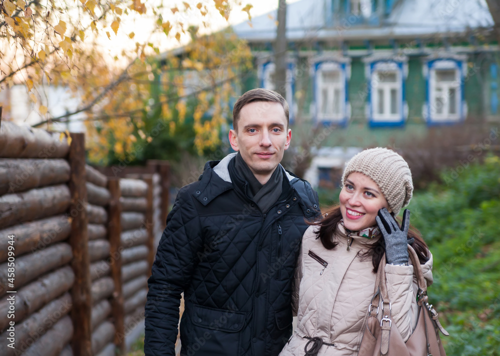 Young couple on walk Young couple on walk