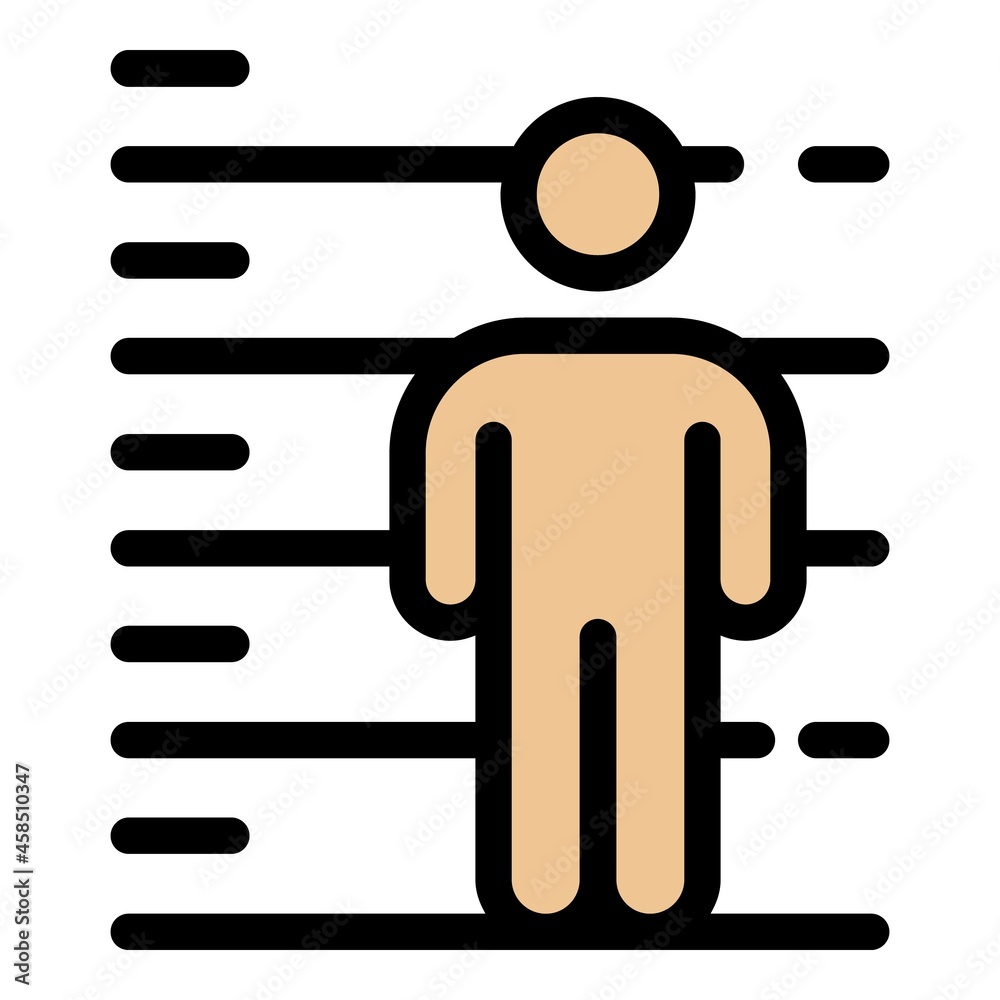 Prison man measurement icon. Outline prison man measurement vector icon color flat isolated Prison man measurement icon. Outline prison man measurement vector icon color flat isolated