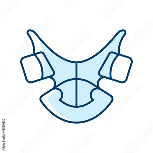 Dental retainer RGB color icon. Realigning teeth device. Orthodontic treatment. Holding teeth into correct position. Removable appliance. Isolated vector illustration. Simple filled line drawing