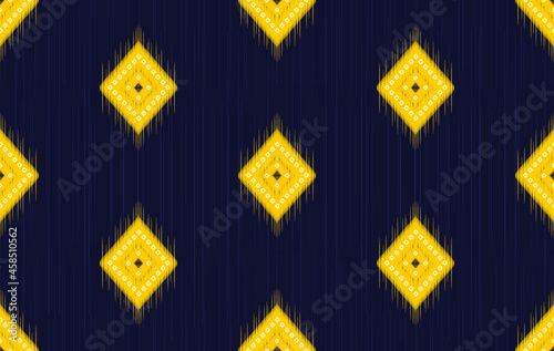 Ikat ethnic pattern. Aztec fabric carpet mandala ornament boho chevron textile decoration wallpaper. Tribal turkey Indian African American traditional embroidery vector illustrations background.
