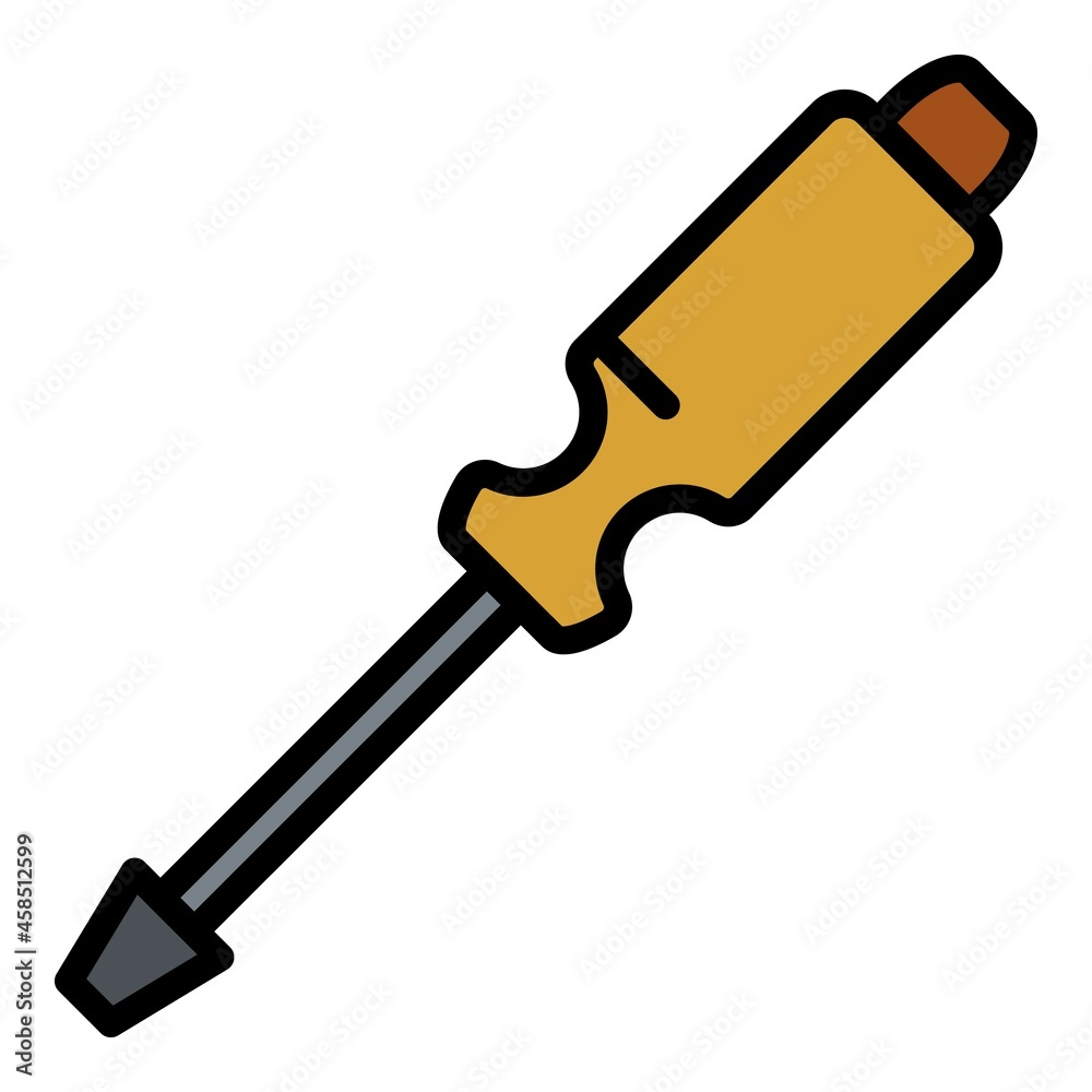 Phillips screwdriver icon. Outline phillips screwdriver vector icon color flat isolated Phillips screwdriver icon. Outline phillips screwdriver vector icon color flat isolated