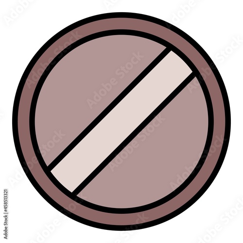 Round head bolt icon. Outline round head bolt vector icon color flat isolated