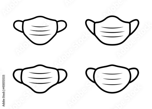 Medical face mask icon set