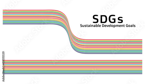 シンプルなグリーティングカード 持続可能な開発目標 SDGs17色のラインアートです ベクター