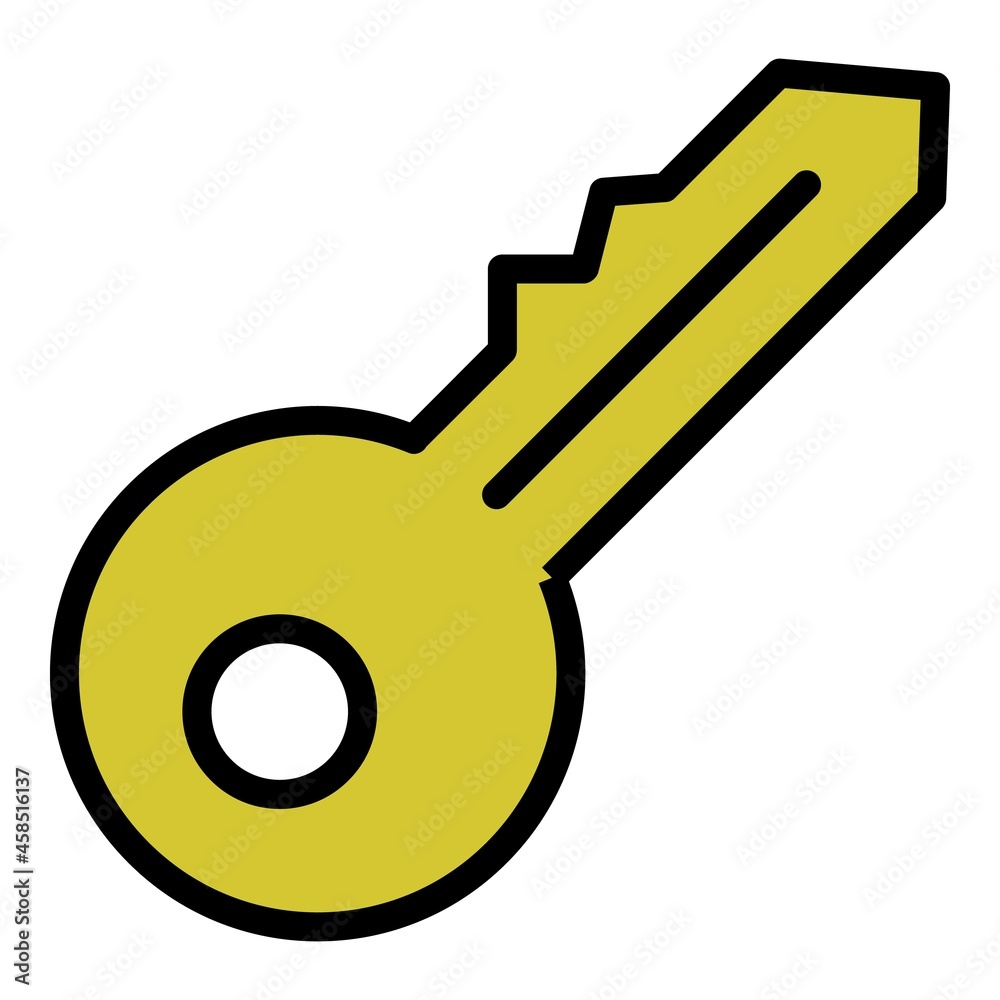 House key icon. Outline house key vector icon color flat isolated House key icon. Outline house key vector icon color flat isolated