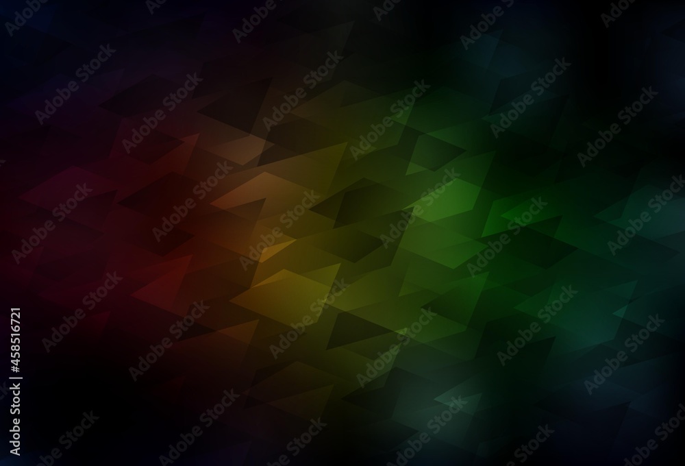 Dark Green, Red vector background in polygonal style.