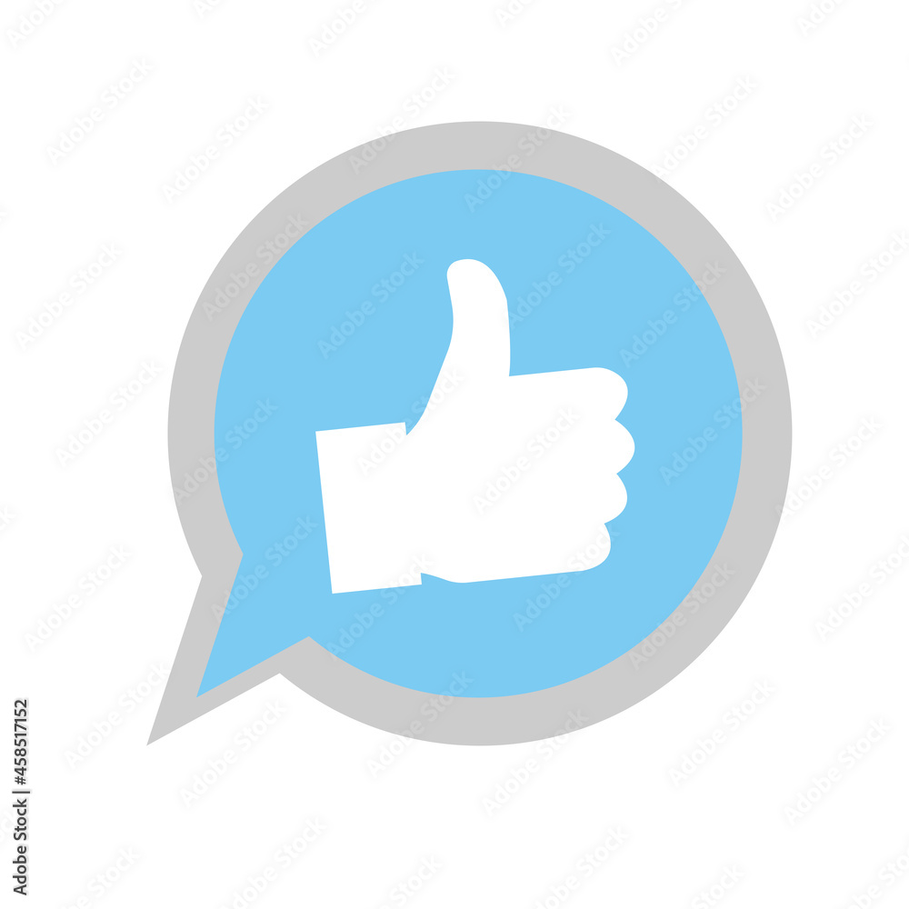 thumb up Icon, flat design style illustration on white thumb up Icon, flat design style illustration on white