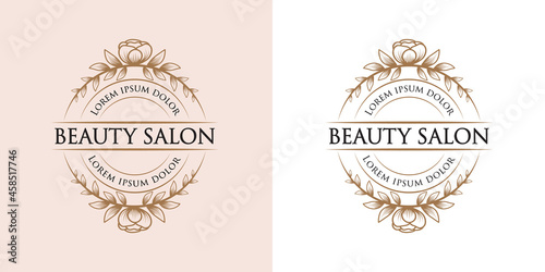 Botanical Hand Drawn collection Logo with Wild Flower and Leaves. Logo for spa and beauty salon, boutique, organic shop, wedding, floral designer, interior, photography, cosmetic. vector illustration