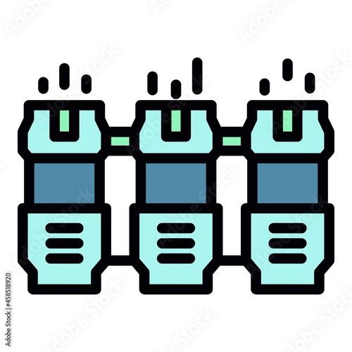 Modern mining farm icon. Outline modern mining farm vector icon color flat isolated