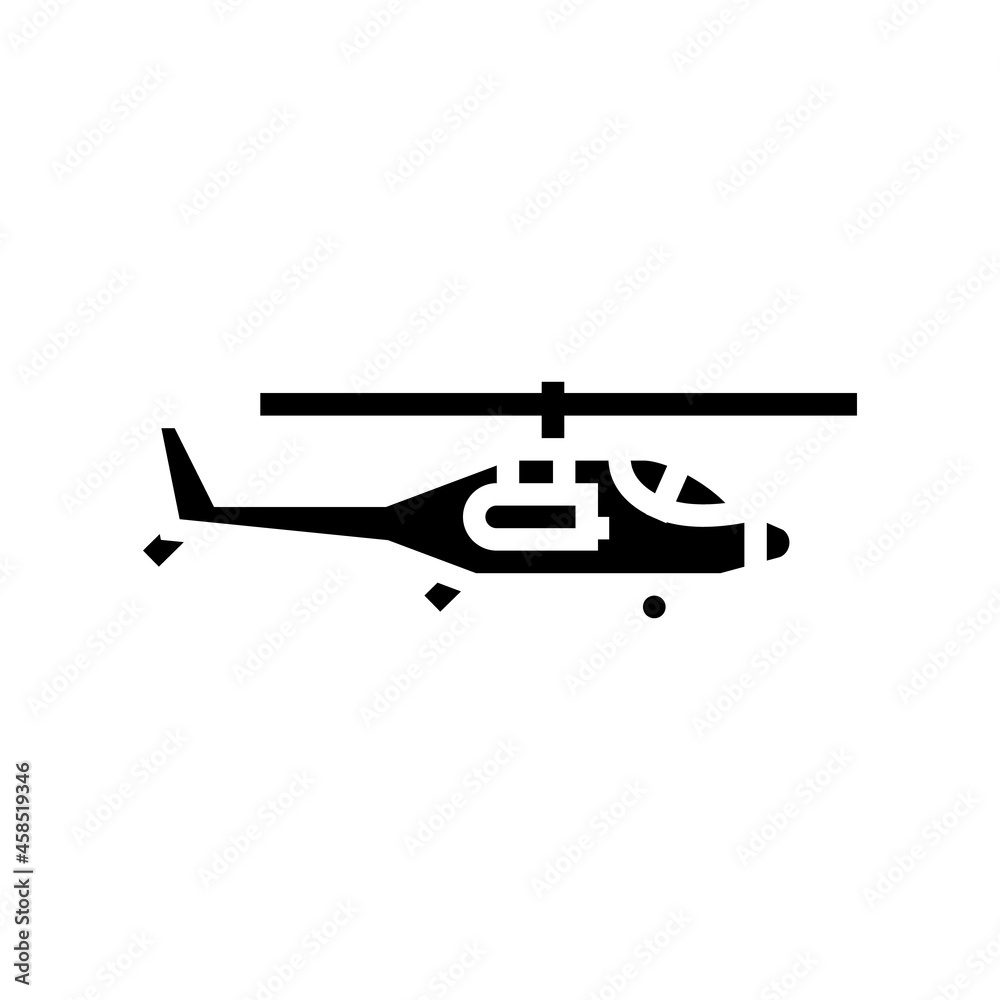 helicopter flying army machine glyph icon vector. helicopter flying army machine sign. isolated contour symbol black illustration