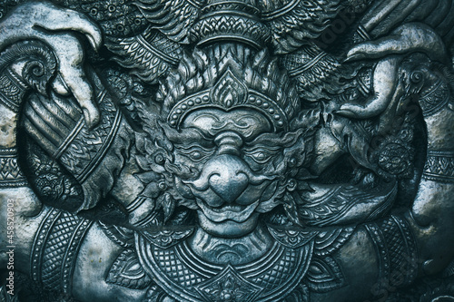 Buddhist steel carving statue Garuda © chitsanupong