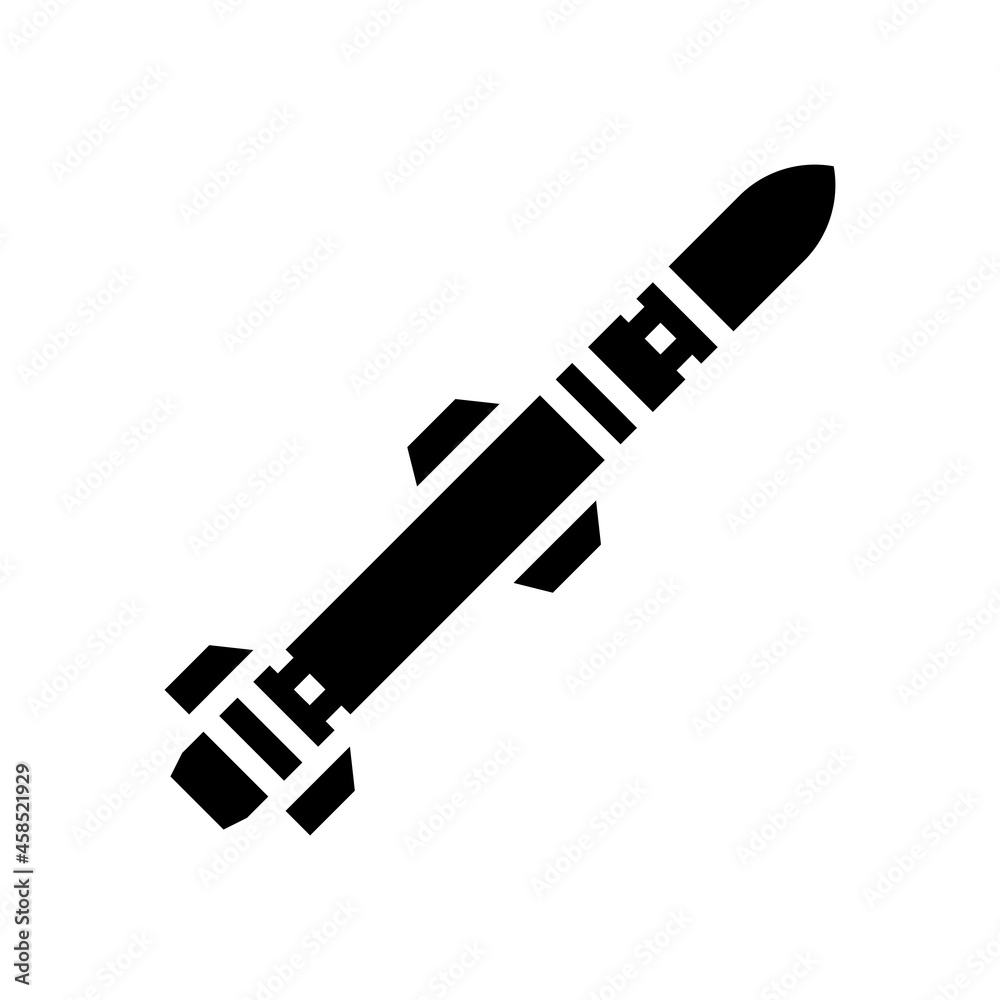 rocket war weapon glyph icon vector. rocket war weapon sign. isolated contour symbol black illustration rocket war weapon glyph icon vector. rocket war weapon sign. isolated contour symbol black illustration